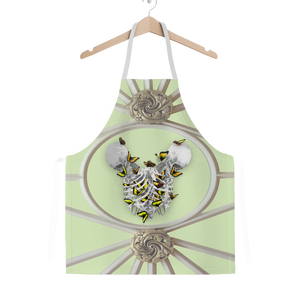 Versailles Divergence Skull Golden Whispers- Classic French Gothic Apron in Pale Green | Le Leanian™