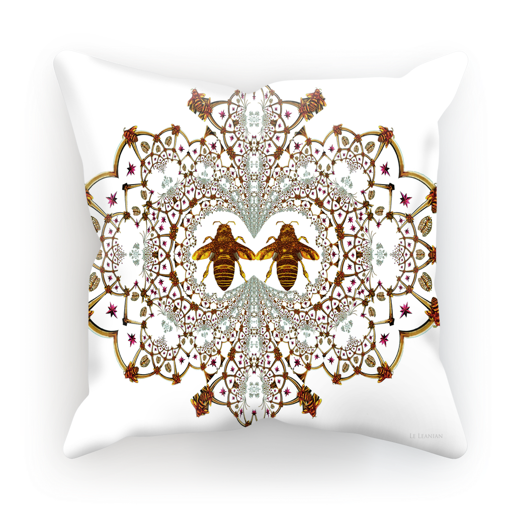 Baroque Honey Bee Satin Pillowcase- White
