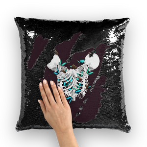 Versailles Divergence Teal Duality- French Gothic Sequin Pillowcase or Throw Pillow in Muted Eggplant Wine | Le Leanian™