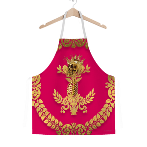 GOLD SKULL & GOLD WREATH-Classic APRON in Color FUCHSIA, HOT PINK, PINK