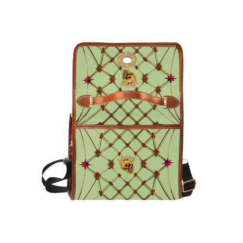 Skull and Honeycomb- Mini Brief Handbag in Light Green | Le Leanian™