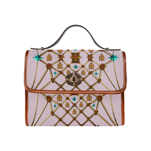 Gilded Bees & Ribs- Classic French Gothic Mini Brief Handbag in Nouveau Blush Taupe | Le Leanian™