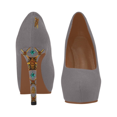 Gilded Bee Hive- Women's French Gothic Heels in Lavender Steel | Le Leanian™