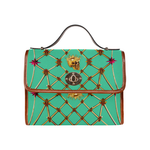 Skull and Honeycomb- Mini Brief Handbag in Bold Pastel Jade | Le Leanian™