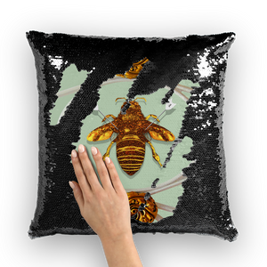Versailles Bee Divergent- French Gothic Sequin Pillowcase or Throw Pillow in Pastel | Le Leanian™