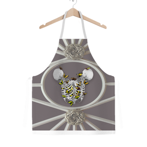 Versailles Divergence Skull Golden Whispers- Classic French Gothic Apron in Lavender Steel | Le Leanian™
