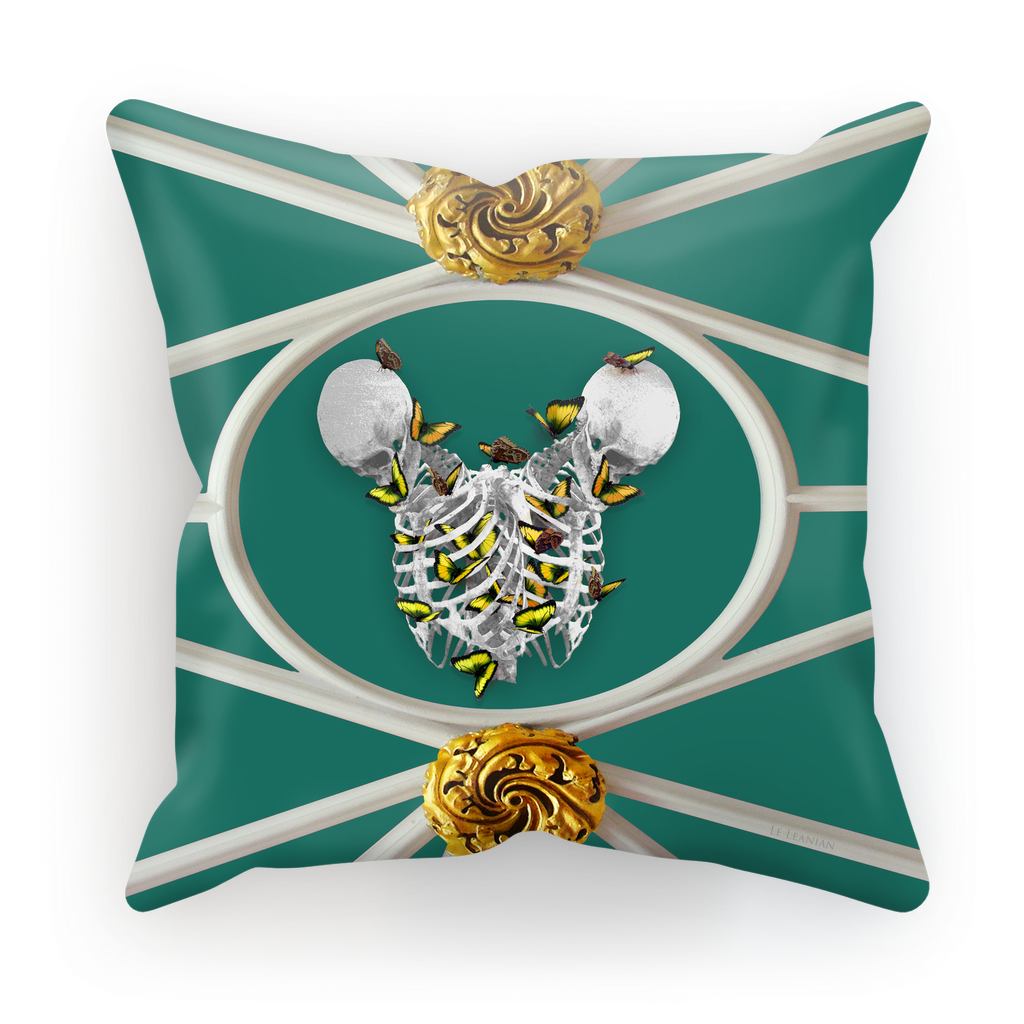 Versailles Siamese Skeletons with Gold Butterfly Rib Cage- in Jade Green Blue