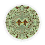Baroque Honey Bee Extinction- Circular French Gothic Medallion Throw in Pale Green | Le Leanian™