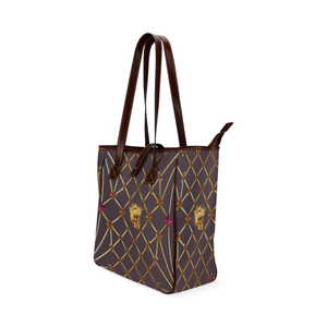 Skull & Honeycomb- Classic French Gothic Upscale Tote Bag in Muted Eggplant Wine | Le Leanian™