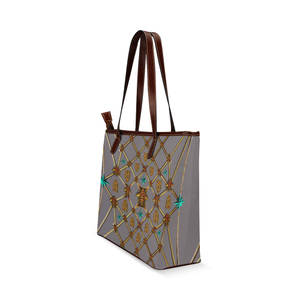 Gilded Bees & Ribs- Classic French Gothic Tote in Lavender Steel | Le Leanian™