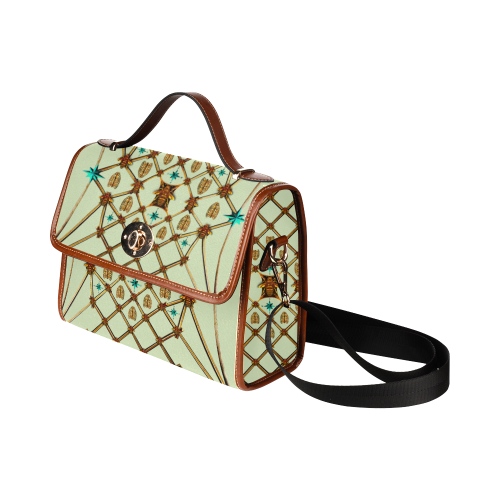 Gilded Bees & Ribs- Classic French Gothic Mini Brief Handbag in Pale Green | Le Leanian™