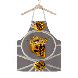 Versailles Golden Skull- Classic French Gothic Apron in Lavender Steel | Le Leanian™