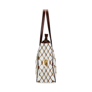 Skull & Honeycomb- Classic French Gothic Upscale Tote Bag in White | Le Leanian™