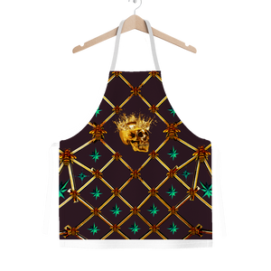 Skull Honeycomb & Jade Stars- Classic French Gothic Apron in Muted Eggplant Wine | Le Leanian™