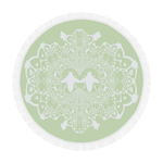 Baroque Hive Relief- Circular French Gothic Medallion Throw in Pale Green | Le Leanian™