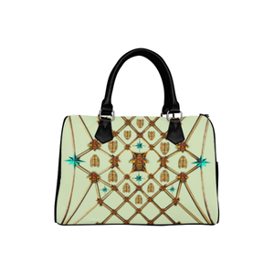Gilded Bees & Ribs- French Gothic Boston Handbag in Pale Green | Le Leanian™