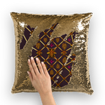 Sequin Gold Pillowcase & Throw Pillow-Honey Bee & Rib Print-Muted Eggplant Wine Red Purple