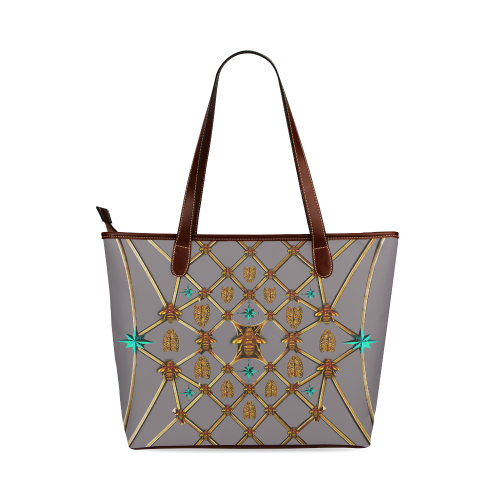 Gilded Bees & Ribs- Classic French Gothic Tote in Lavender Steel | Le Leanian™