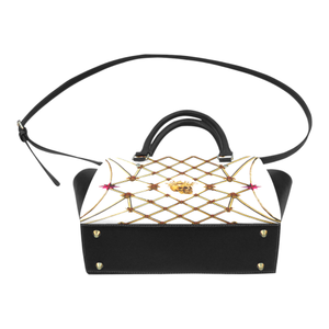 Skull & Honeycomb- Classic French Gothic Satchel Handbag in White | Le Leanian™