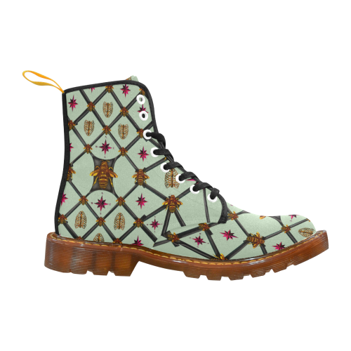 Bee Divergent Dark Ribs & Magenta Stars- Women's French Gothic Combat  Boots in Pastel | Le Leanian™
