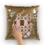 Bee Divergence Gilded Bees & Ribs Jade Stars- French Gothic Sequin Pillowcase or Throw Pillow in Nouveau Blush Taupe | Le Leanian™