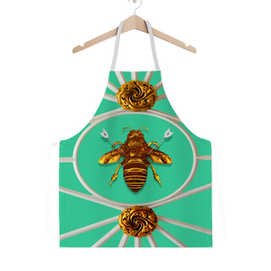 Versailles Bee Divergent- Classic French Gothic Apron in Bold Jade Teal | Le Leanian™