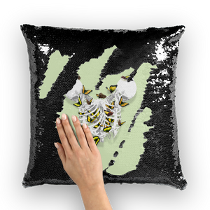 Versailles Divergence Golden Duality- French Gothic Sequin Pillowcase or Throw Pillow in Pale Green | Le Leanian™