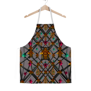 Bee Divergent Abstract- Classic French Gothic Apron in Lavender Steel | Le Leanian™
