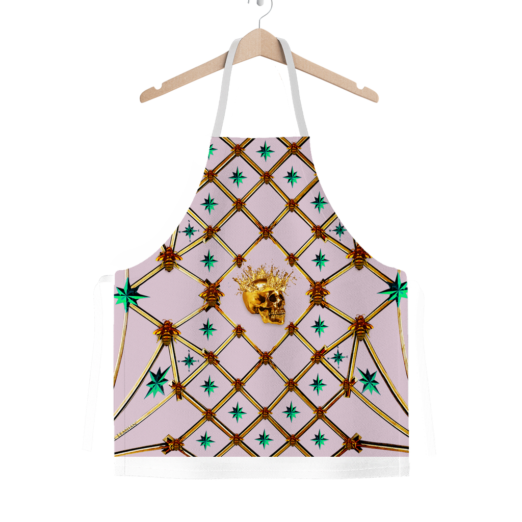 Skull Honeycomb & Jade Stars- Classic French Gothic Apron in Nouveau Blush Taupe | Le Leanian™