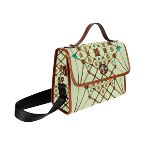 Gilded Bees & Ribs- Classic French Gothic Mini Brief Handbag in Pale Green | Le Leanian™