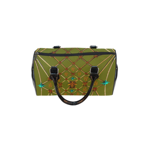 Gilded Bees & Ribs- French Gothic Boston Handbag in Bold Olive | Le Leanian™
