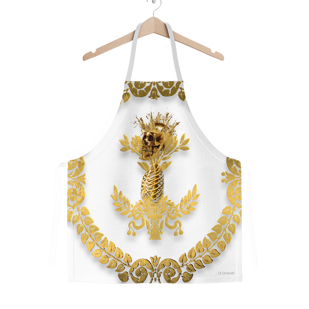 GOLD SKULL & GOLD WREATH-Classic APRON in Color LIGHT GRAY