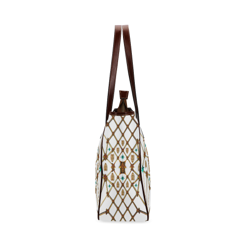 Gilded Bees & Ribs- Classic French Gothic Upscale Tote Bag in White | Le Leanian™