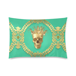 Caesar Gilded Skull & Bees- Singles & Body Pillow in Bold Jade Teal | Le Leanian™ | The Photographist™