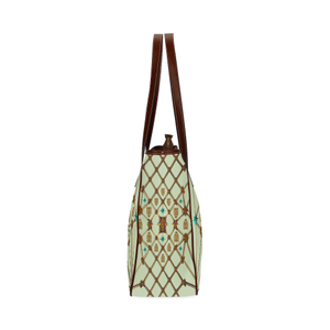 Gilded Bees & Ribs- Classic French Gothic Upscale Tote Bag in Pale Green | Le Leanian™