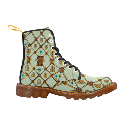 Gilded Bees & Ribs- Women's French Gothic Combat  Boots in Pastel | Le Leanian™