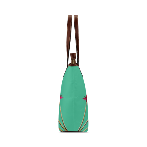 Skull & Magenta Stars- Classic French Gothic Tote Bag in Bold Pastel Jade | Le Leanian™