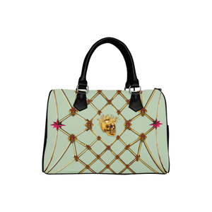 Skull & Honeycomb- French Gothic Boston Handbag in Pastel | Le Leanian™