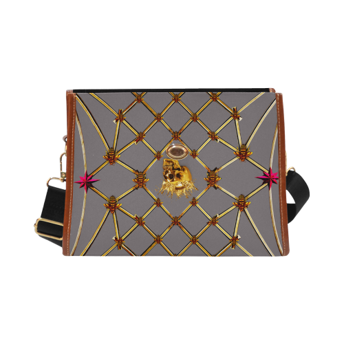 Skull and Honeycomb- Mini Brief Handbag in Lavender Steel | Le Leanian™