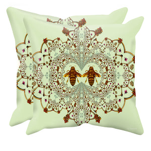 Baroque Honey Bee Extinction- Sets & Singles Pillowcase in Pale Green | Le Leanian™