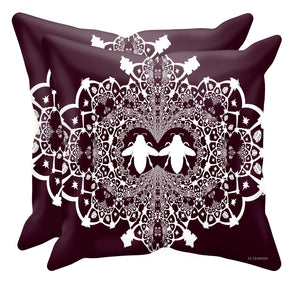 Baroque Hive Relief- Sets & Singles Pillowcase in Eggplant Wine | Le Leanian™