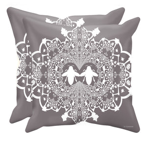 Baroque Hive Relief- Sets & Singles Pillowcase in Lavender Steel | Le Leanian™