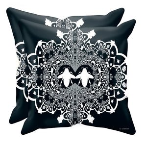 Baroque Hive Relief- Sets & Singles Pillowcase in Midnight Teal | Le Leanian™