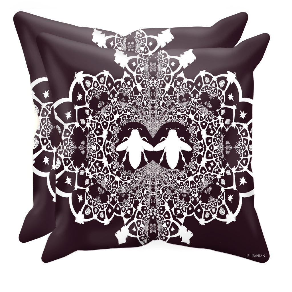 Baroque Hive Relief- Sets & Singles Pillowcase in Muted Eggplant Wine | Le Leanian™