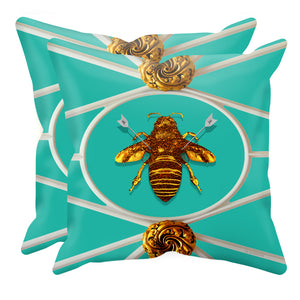 Versailles Bee Divergent- Sets & Singles Pillowcase in Pillow Teal | Le Leanian™