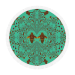Baroque Honey Bee Extinction- Circular French Gothic Medallion Throw in Bold Jade Teal | Le Leanian™