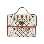 Gold Bee & Ribs- Women's Clutch Handbag in Color WHITE and Tan