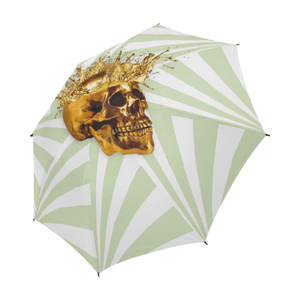 Cirque Gold Skull- Semi Auto & Auto Foldable French Gothic Umbrella in Pale Green | Le Leanian™