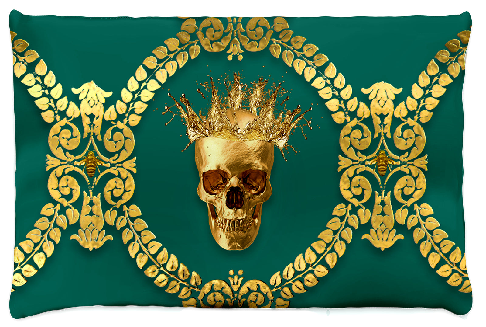 Caesar Gilded Skull & Bees- Singles & Body Pillow in Jade | Le Leanian™ | The Photographist™
