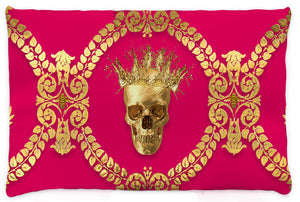 Caesar Gilded Skull & Bees- Singles & Body Pillow in Bold Fuchsia | Le Leanian™ | The Photographist™